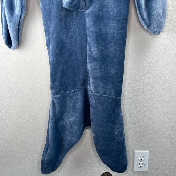 Hooded Fleece Shark Blanket Sleeping Bag One Piece Gray White Unisex Kids Large - Picture 8 of 15